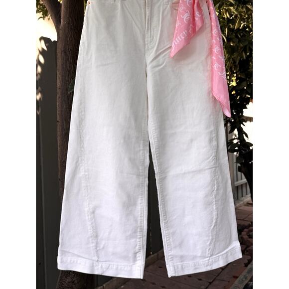 NEW Y2K Juicy Couture Wide Leg Corduroy Pants w/ Pink Logo Scarf Sz 26 - Picture 2 of 6